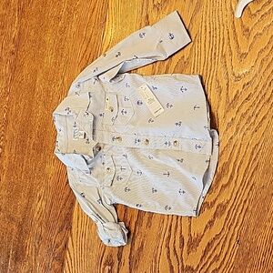 Old Navy Button Down pinstripe w/ anchors